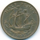 Великобритания, 1/2 пенни 1952 год (UNC)
