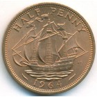 Великобритания, 1/2 пенни 1964 год (UNC)