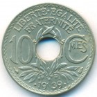 Франция, 10 сантимов 1939 год (AU)