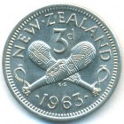 Новая Зеландия, 3 пенса 1963 год (UNC)
