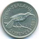 Новая Зеландия, 6 пенсов 1957 год (AU)