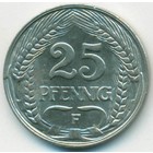Германия, 25 пфеннигов 1912 F (AU)