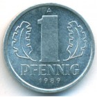 ГДР, 1 пфенниг 1989 год (AU)