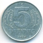 ГДР, 5 пфеннигов 1968 год