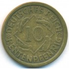 Веймарская республика, 10 рейхспфеннигов 1924 год J