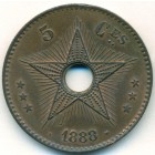 Свободное государство Конго, 5 сантимов 1888/7 год (UNC)