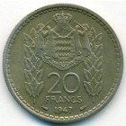 Монако, 20 франков 1947 год (AU)