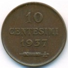 Сан-Марино, 10 чентезимо 1937 год (AU)
