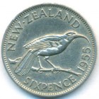 Новая Зеландия, 6 пенсов 1955 год