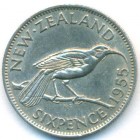 Новая Зеландия, 6 пенсов 1955 год