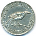 Новая Зеландия, 6 пенсов 1955 год