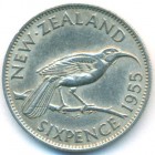 Новая Зеландия, 6 пенсов 1955 год