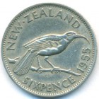 Новая Зеландия, 6 пенсов 1955 год