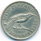 Новая Зеландия, 6 пенсов 1955 год