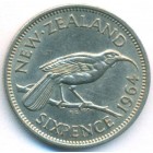 Новая Зеландия, 6 пенсов 1964 год