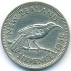 Новая Зеландия, 6 пенсов 1956 год