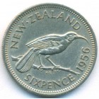 Новая Зеландия, 6 пенсов 1956 год