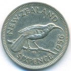 Новая Зеландия, 6 пенсов 1956 год