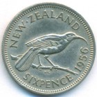 Новая Зеландия, 6 пенсов 1956 год