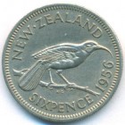 Новая Зеландия, 6 пенсов 1956 год