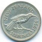 Новая Зеландия, 6 пенсов 1956 год