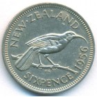 Новая Зеландия, 6 пенсов 1956 год