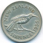 Новая Зеландия, 6 пенсов 1956 год