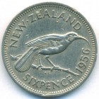 Новая Зеландия, 6 пенсов 1956 год