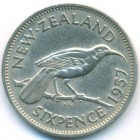 Новая Зеландия, 6 пенсов 1957 год