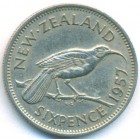 Новая Зеландия, 6 пенсов 1957 год