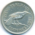 Новая Зеландия, 6 пенсов 1957 год