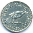 Новая Зеландия, 6 пенсов 1962 год