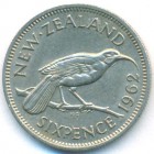 Новая Зеландия, 6 пенсов 1962 год