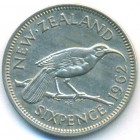 Новая Зеландия, 6 пенсов 1962 год