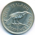 Новая Зеландия, 6 пенсов 1960 год (AU)