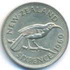 Новая Зеландия, 6 пенсов 1960 год