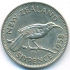 Новая Зеландия, 6 пенсов 1958 год