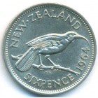 Новая Зеландия, 6 пенсов 1964 год
