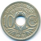 Франция, 10 сантимов 1921 год