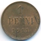 Княжество Финляндия, 1 пенни 1911 год (AU)