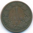 Австрия, 1 крейцер 1858 год M