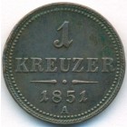 Австрия, 1 крейцер 1851 год A