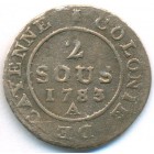 Французская Гвиана, 2 су 1783 год