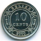Белиз, 10 центов 2000 год (UNC)