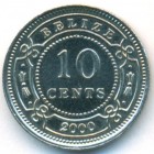 Белиз, 10 центов 2000 год (UNC)