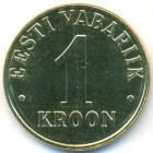 Эстония, 1 крона 2000 год (UNC)