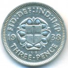Великобритания, 3 пенса 1938 год