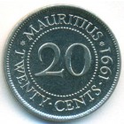Маврикий, 20 центов 1991 год (UNC)
