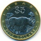 Зимбабве, 5 долларов 2002 год (UNC)