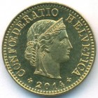 Швейцария, 5 раппенов 2014 год (UNC)